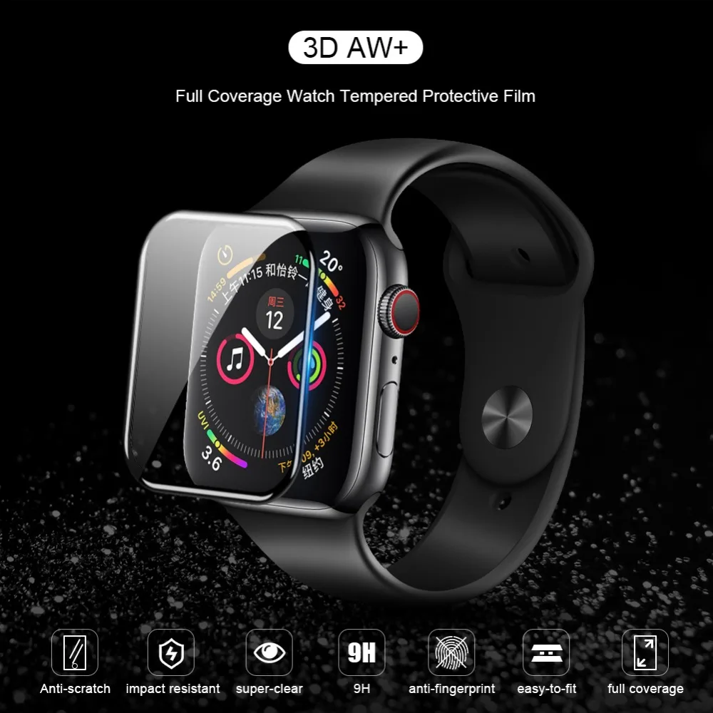 Для iWatch серии 4 3 2 1 стекло Nillkin 3D AW+ HD полное покрытие закаленное стекло протектор экрана для Apple Watch 38 мм 40 мм 42 мм 44 мм