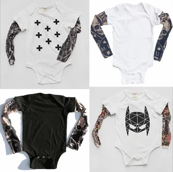 

3pcs/lot baby romper Baby girl's Spring long sleeve tattoo batman cross girls romper jumpsuit 0205 sylvia 544686801216