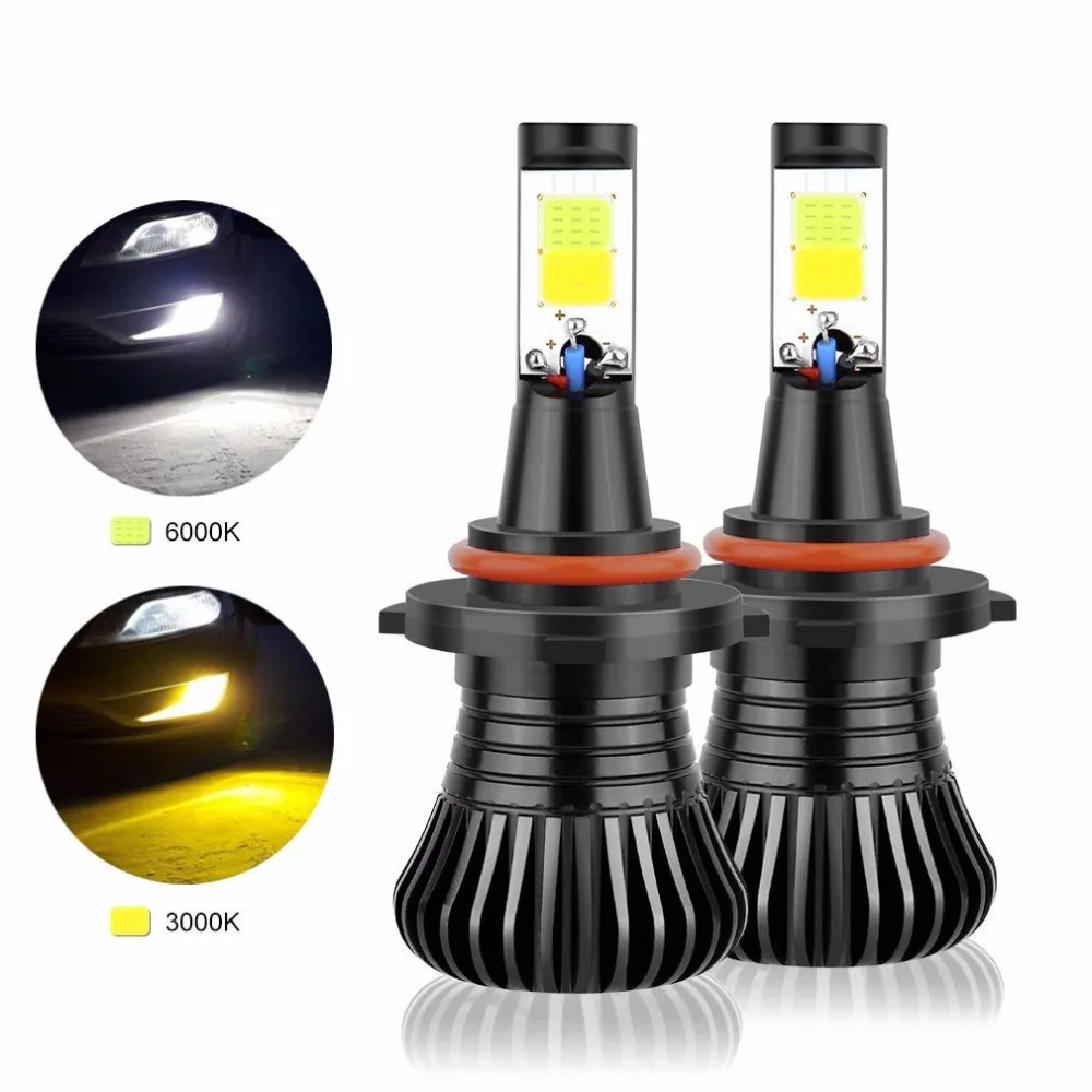 

9005 9006 LED Fog Light Bulb HB4 Fog Bulb HB3 LED Fog Bulb Yellow 3000K white 6000K Car Trucks Dual Colors Lamps