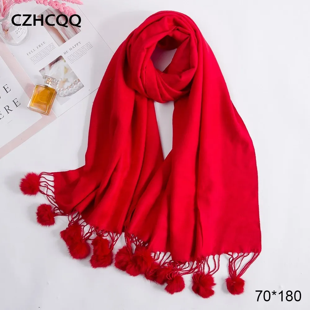 CZHCQQ длинный кашемировый шарф женские шали Теплые Зимние Платки для женщин шерстяное одеяло хлопковые палантины женские шарфы для дам - Цвет: colour1
