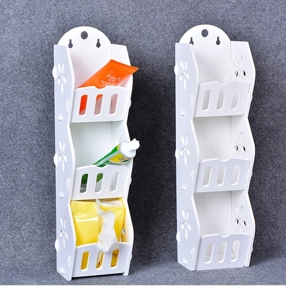 

Bathroom Three Layers Storage Shelf Toilet Storage Rack Wall Mounted Storage Holder Office Corner Storage Organizer 1PC LO612241