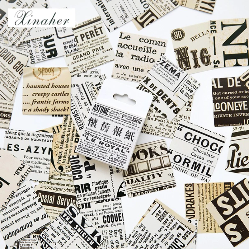 45pcs//Box Vintage Paper Stickers Journal Diary Planner Scrapbooking Sticker DIY