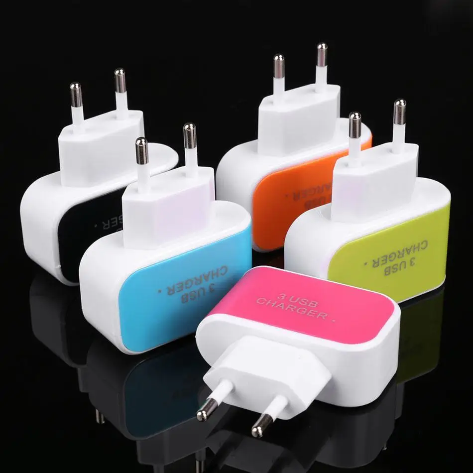Новые 3 Порты и разъёмы USB настенное зарядное устройство переменного тока для