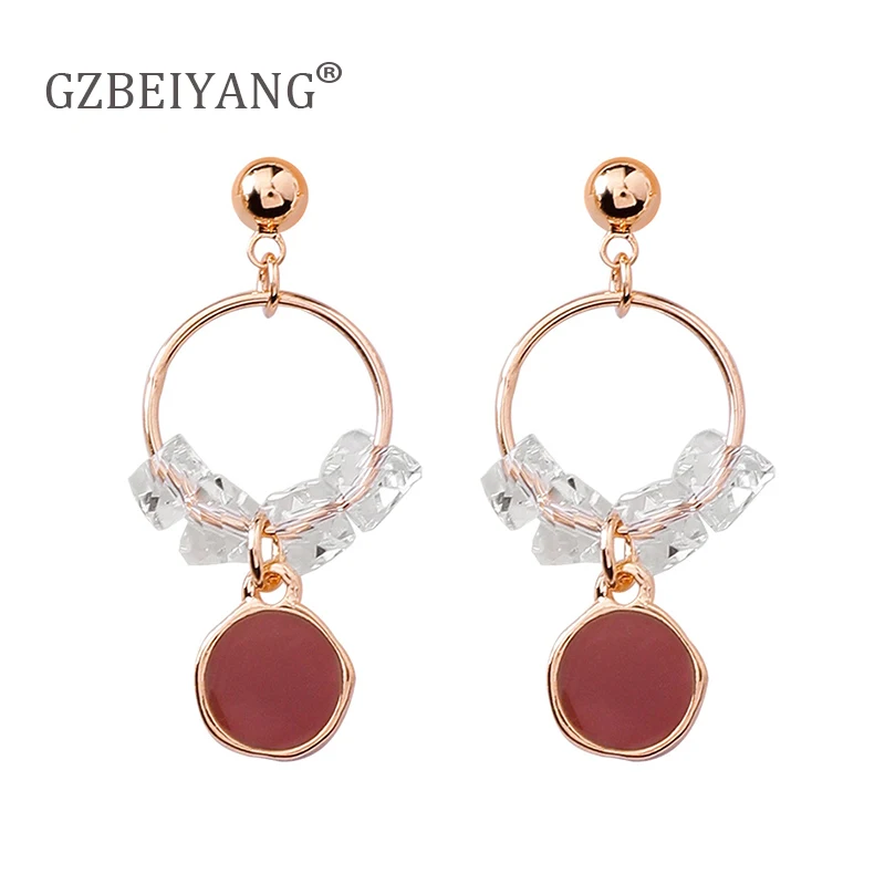 GZBEIYANG S925 Серебряные иглы Кристальные серьги в форме конфет для милых