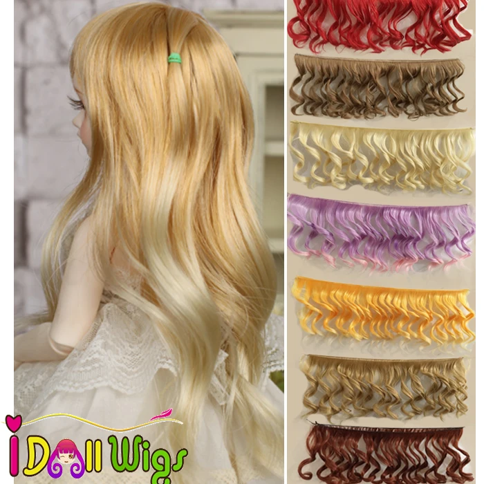 Wholesales 15cm*100cm 5pcs/lot DIY Doll Hair Weft BJD SD Doll Curly Wigs Hair Extensionin Dolls