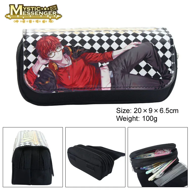 Mystic Messenger Anime Purpose Cosmetic Bags Cases Stationery bags Zipper Student Pencil Case Bag Office School