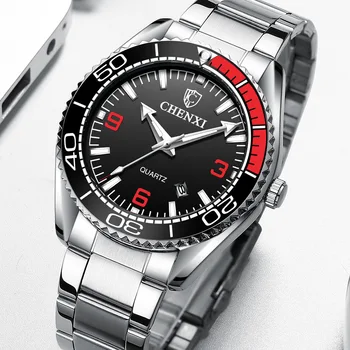 

CHENXI Brand Fashion Casual Men Watches Male Stainless Steel Quartz Sport Wristwatch Unique Luminous Hands Waterproof Clock Gift