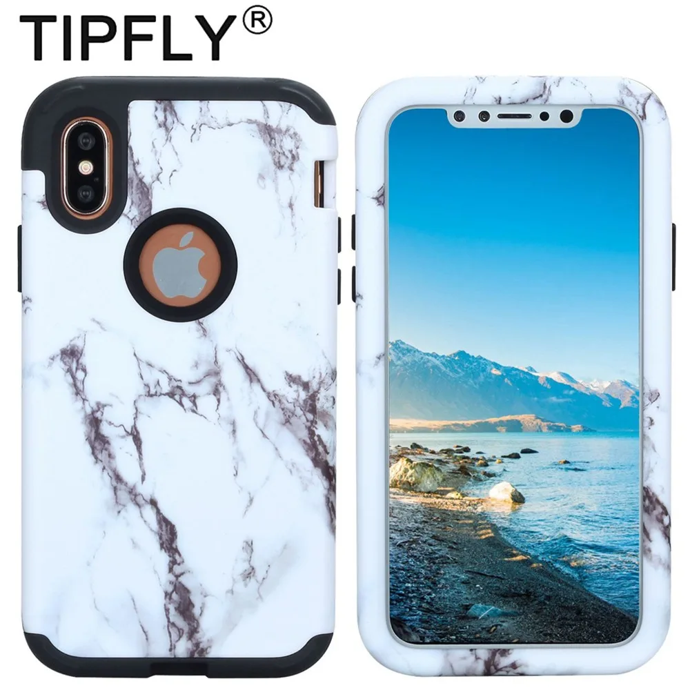 TIPFLY 360 Full Protection Phone Cases For Apple iPhone X Fundas Soft TPU Frame+Hard PC Back Cover 2 in 1 Shell |