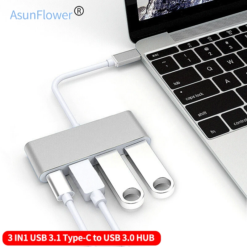

USB C HUB 3.1 Splitter For MacBook Pro Type C To USB 3.0 Converter Multi-Function hab Adapter 2.0 Laptop Accessories Portable