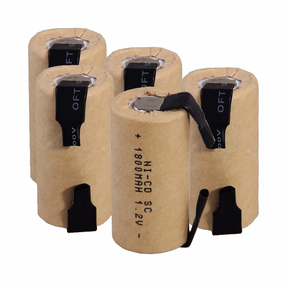 5 шт. SC 1800mah 1 2 v батарея NICD перезаряжаемые батареи для аварийного света игрушечное