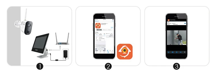 ZOSI 1080p Беспроводная система наблюдения на батарейках NVR комплект наружных ip-камер безопасности, " все-в-одном сенсорный ЖК-монитор