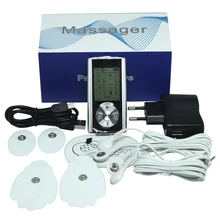 Последний двойной Тенс машина цифровой массаж+ цифровой пульс терапевтическая, для мышц всего тела светодиодный с подсветкой 4 колодки