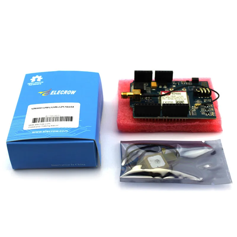 SIM808 Elecrow Quad Band GPS GSM GPRS Модуль для Arduino 2 в 1 году Щит SIM808 Развитию Телефонного Разговора Динамик Модуль DIY