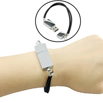 

Fashion Gift U Disk 8GB 16GB 32GB USB Flash Memory Stick Pendrive U Disk Metal wristband U disk USB Flash Drive