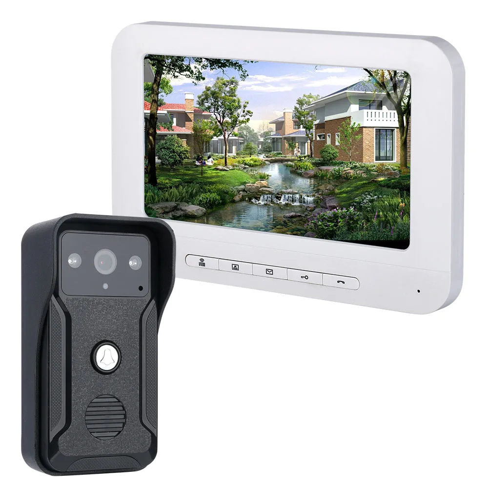 7 Inch Video Door Phone Doorbell Intercom Kit 1-camera 1-monitor Night Vision with 700TVL Camera 7 Inch Video Door Phone Doorbell Intercom Kit 1-camera 1-monitor Night Vision with 700TVL Camera