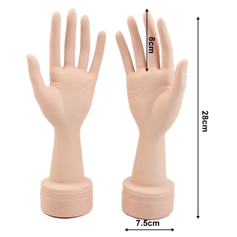 2Pcs Adjustable Mannequin Flexible 2 Hands Nail Watch Ring Display Left  Right Model Bracelet Gloves Mannequin Hands