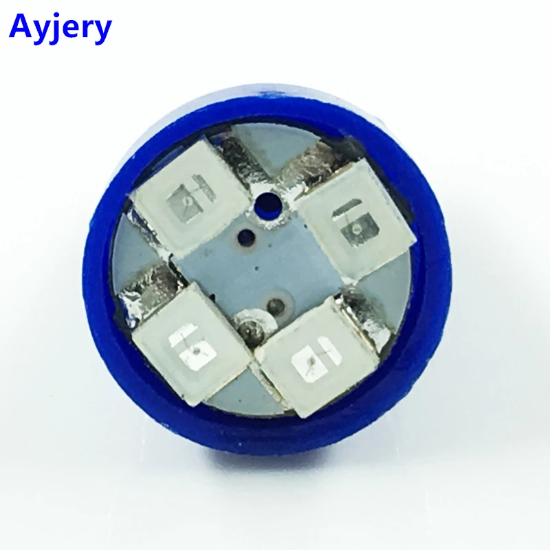 AYJERY 100 шт. 6 в 3 В T10 194 168 4 SMD светодиодные лампы белые синие зеленые красные желтые