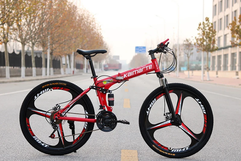 Top 26inch folding mountain bike 6 knife wheel and 3 knife wheel mountain bike 21 speed double disc brakes bicycle 2