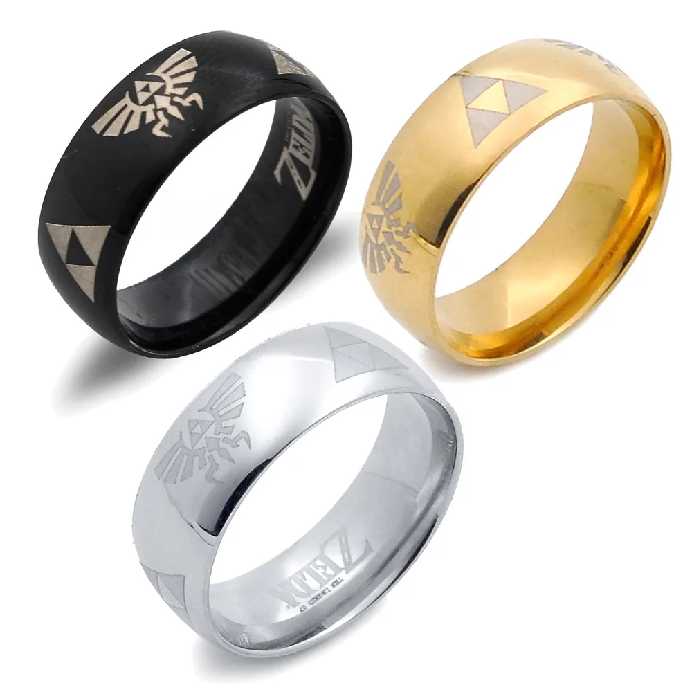 

Game The Legend of Zelda Rings Stainless Steel Finger Ring Breath of the Wild 3 colors Jewelry for fans Design Men Charms Gift