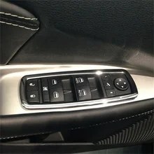 Подходит Для Dodge Journey ABS ХРОМ ИНТЕРЬЕР ДВЕРНЫЕ ПАНЕЛИ ПЕРЕКЛЮЧАТЕЛЯ ОКНА ОБЛОЖКА Отделка 4 ШТ./КОМПЛ. Стайлинга Автомобилей 2013 АВТОЗАПЧАСТЕЙ аксессуары