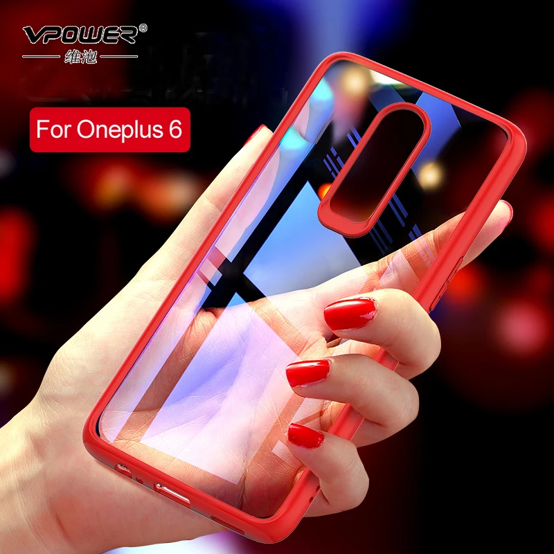 Oneplus 6 case one plus Vpower Crystal Clear Phone protection soft + hard hybrid for oneplus six 1+6 cover | Мобильные телефоны и