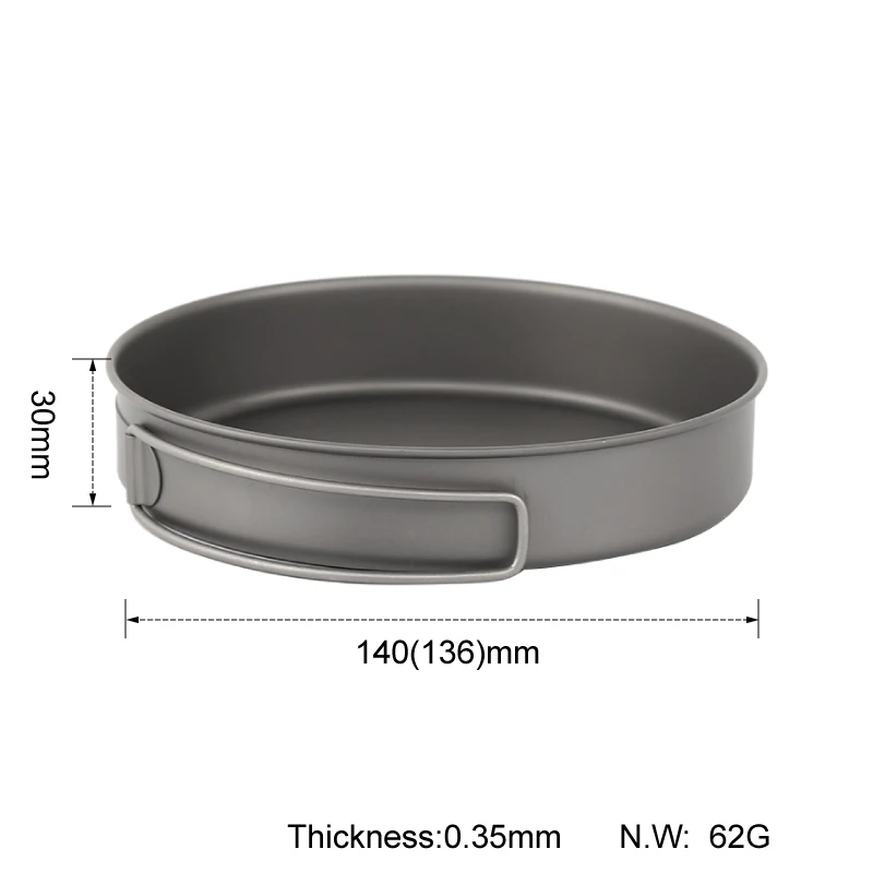 2016 New Mode Toaks 1600ML Titanium Pot Set With Foldable Handle  Outdoor Tableware Camping Pot  Toaks Pan 