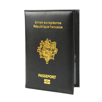 

DIKEDAKU Francaise Pu Leather Passport Cover France Soft Cute Passport Case for Frenchmen Travel Card Passport Organizer Wallets