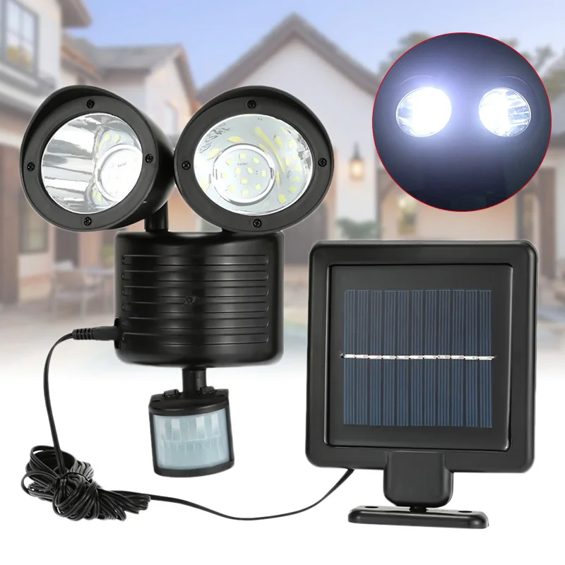 

22 LED Dual Security Detector Solar Spot Light Motion Sensor Outdoor Waterproof Floodlight MJJ88