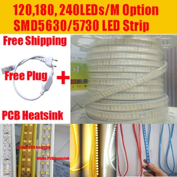 

High Luminous Flux 5730 SMD 100M 240 LED Strip light 180 led tape light 120leds/m led rope light Decor String lamp Tape+4pcs plu