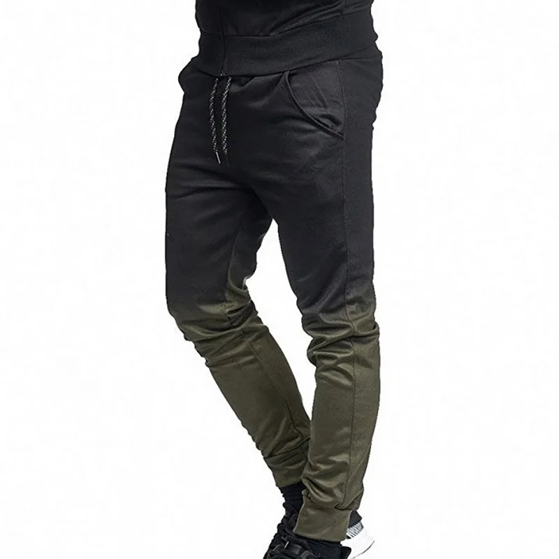 Осенний мужской спортивный костюм, спортивный комплект, 3D принт, полосатая рубашка с длинным рукавом, штаны для фитнеса, костюм для бега размера плюс, куртка, брюки - Цвет: Army green Pants