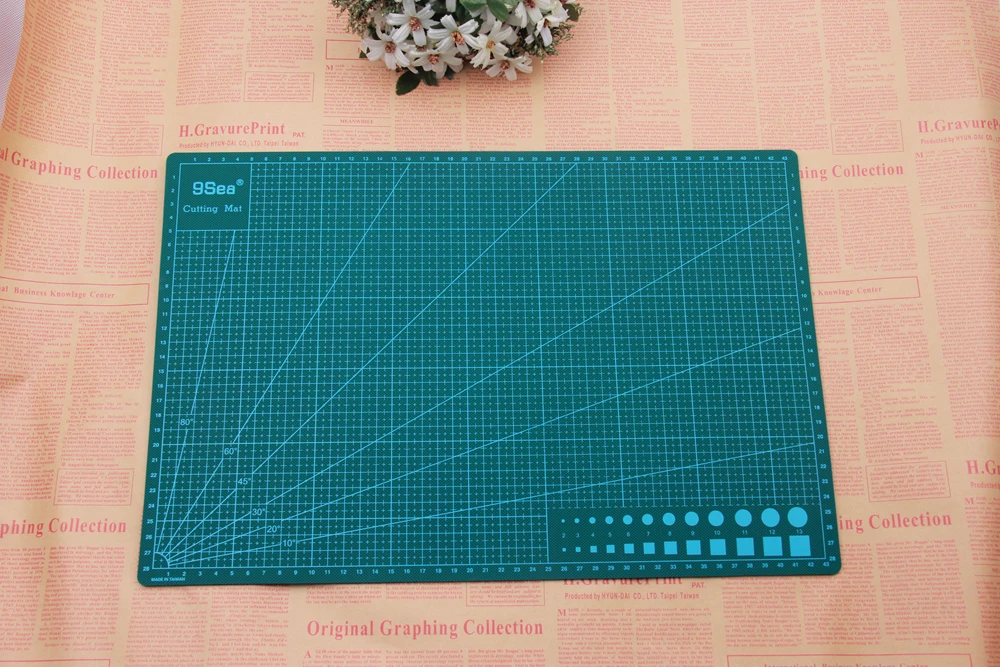 A3 A4 коврики для резки ПВХ Прямоугольник линии сетки бумагорез разделочная доска инструмент Ткань Кожа Бумага инструменты для рисования