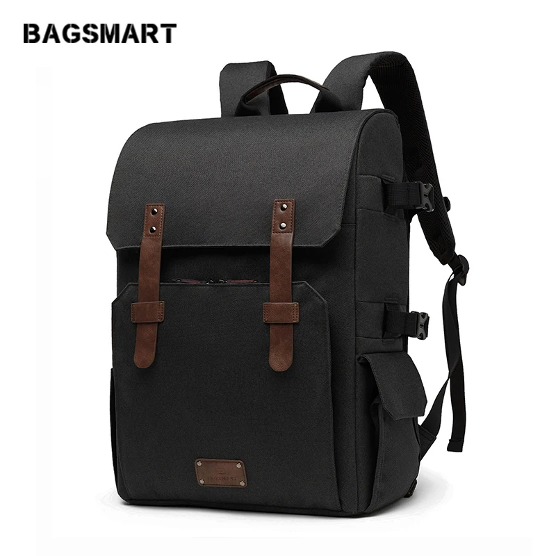 

BAGSMART Multifunctional Camera Backpack 15.6" Laptop Bag Camera Bag with Waterproof Rain cover Tripod Mount for SLR/DSLR Camera