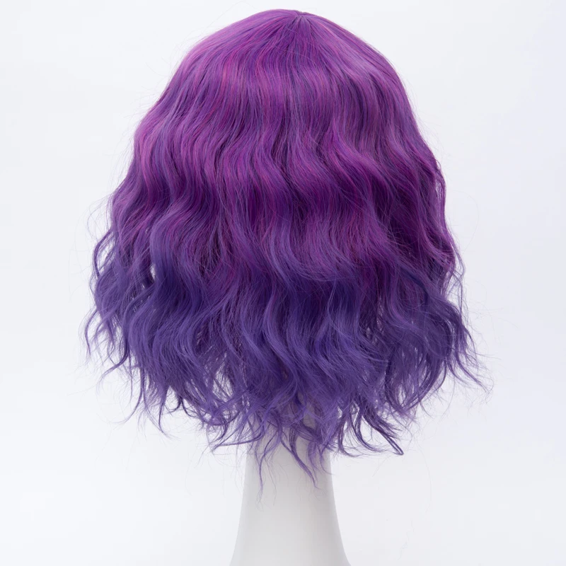 Goedkoop Similler Pixie Cut Synthetische Pruiken Met Pony Voor Vrouwen Pruik Kort Krullend Haar Hittebestendige Roze Paars Ombre Twee Tonen