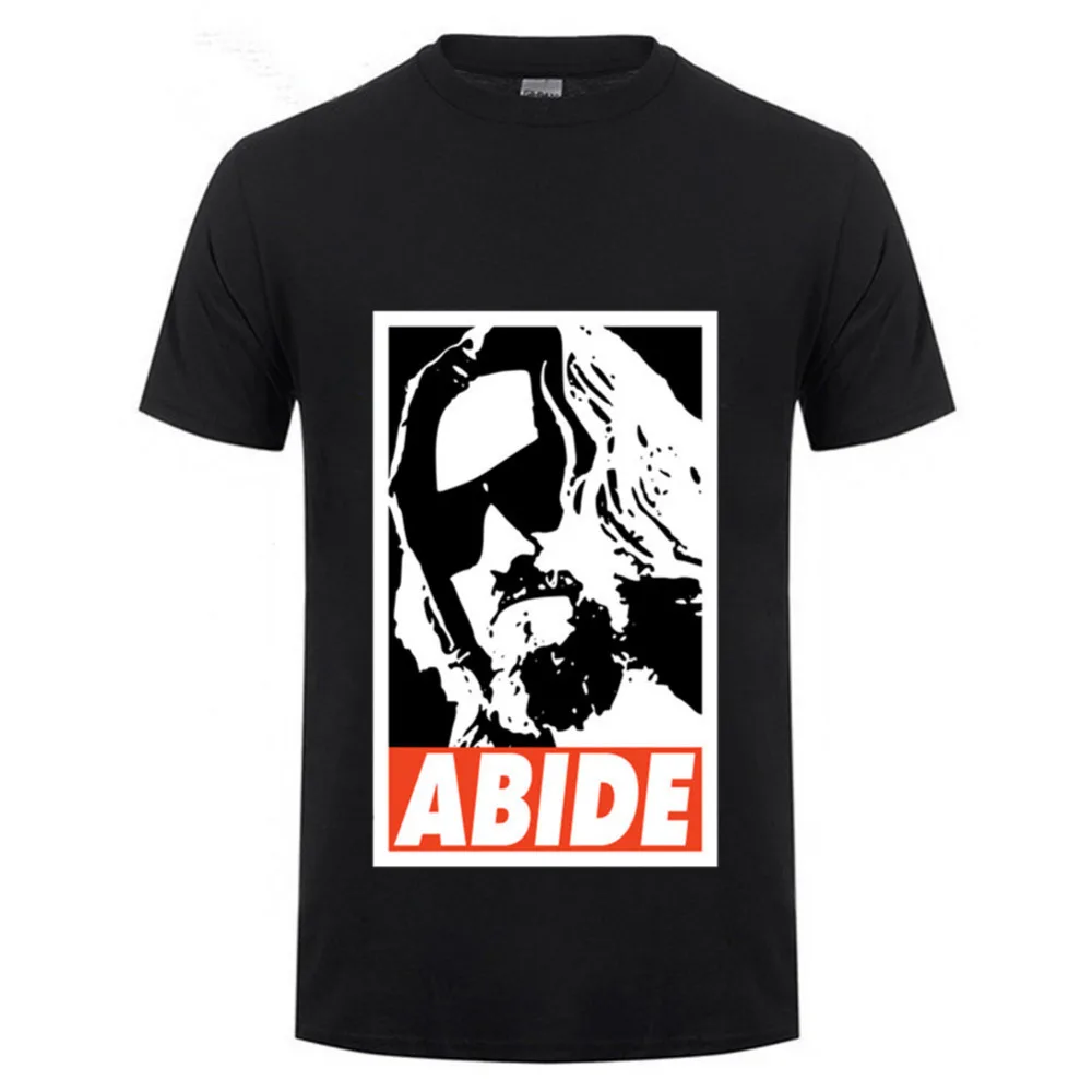 Деловые рубашки с надписью The Big Lebowski Abide постер Jeff Bridge El Duderino черная футболка