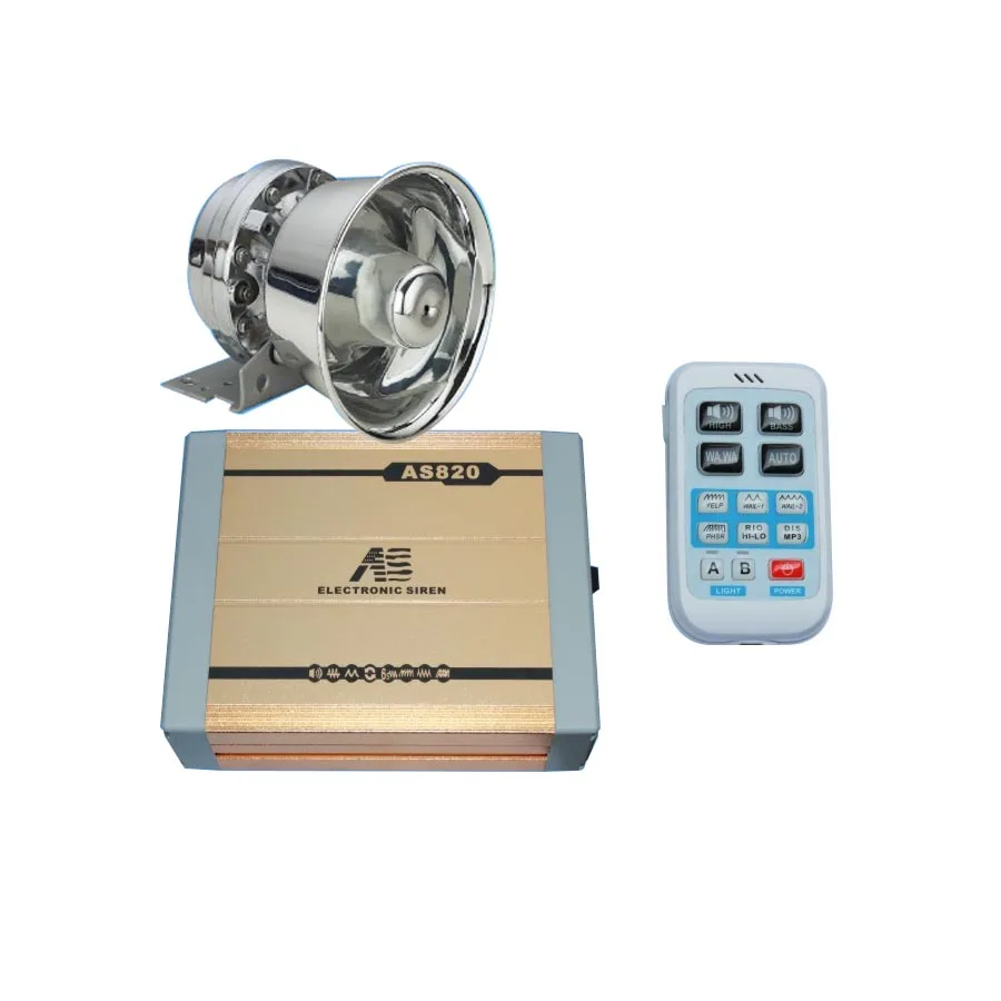 200W AS820 Police Siren Waterproof Car Alarm Siren Horn Wireless Remote