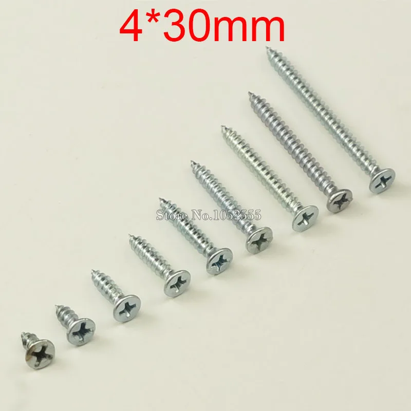 90pcs/Set 4*30mm Metal Screws Cross Screws Round Head Plain End