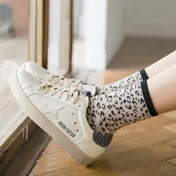 FOURETAW 1 пара милые элегантные модные Леопардовый японский колледж стиль для женщин кружевные носки с цветами хлопковые носки для обувь