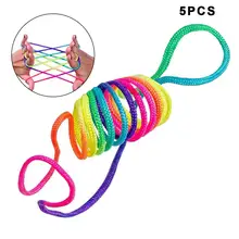 1/2/5Pcs Rainbow Rope Kid's Toys Finger Rope Game Thread Toy Puzzle Creates Various Figures Board Game Team Interaction Game 4 connect 4 classic grid board game toy