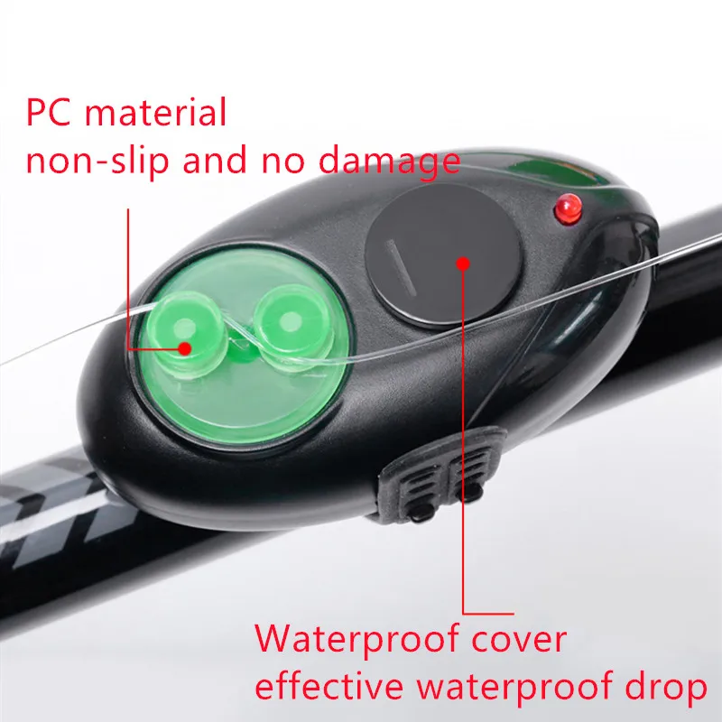 

New Design 1pcs Electronic Bite Fishing Alarm LED Light Indicator Wireless Buffer Black Sound Alarm Carp Night Fishing