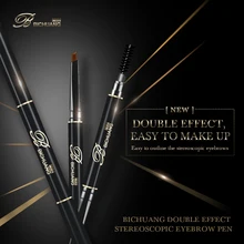 Черный коричневый автоматический карандаш для бровей двойная головка с брови карандаш для бровей усилитель Водонепроницаемый 6 цветов № 8802