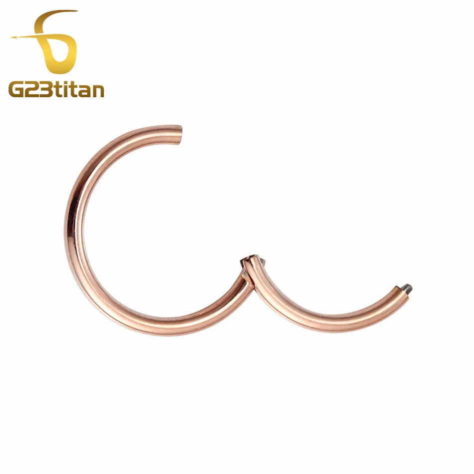 

G23titan 14G 1.6mm Openable Segment Hinged Rings for Septum Nose Ear Nipple Lip Piercing Common Body Jewelry