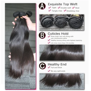 Rosabeauty Natural Color Brazilian Hair Weave Bundles Straight Unprocessed Human Hair Products 6-30 28 30 Inch Raw Virgin Hair