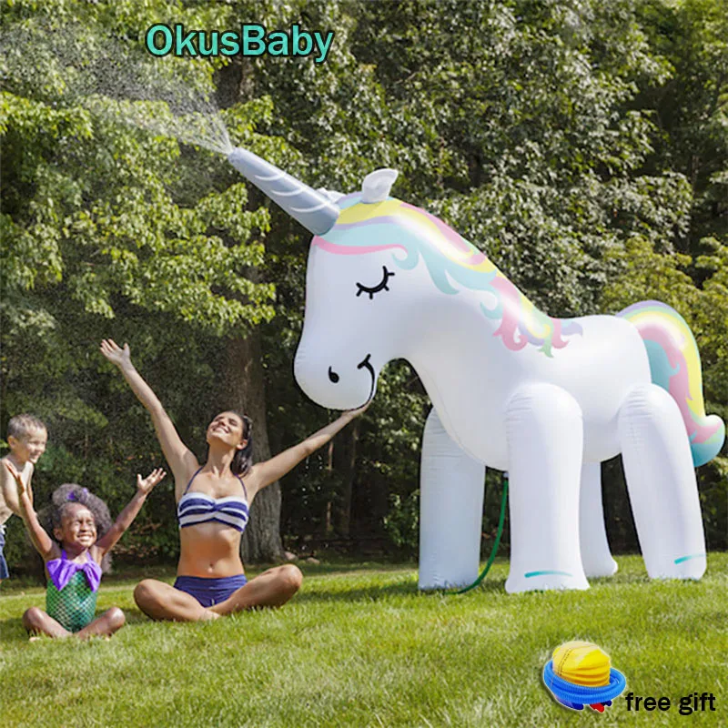 

Summer Unicorn Home Garden PVC Animal Water Park Inflatable Outdoor Beach Toy Children Play Water Spray Water Toys Family Game