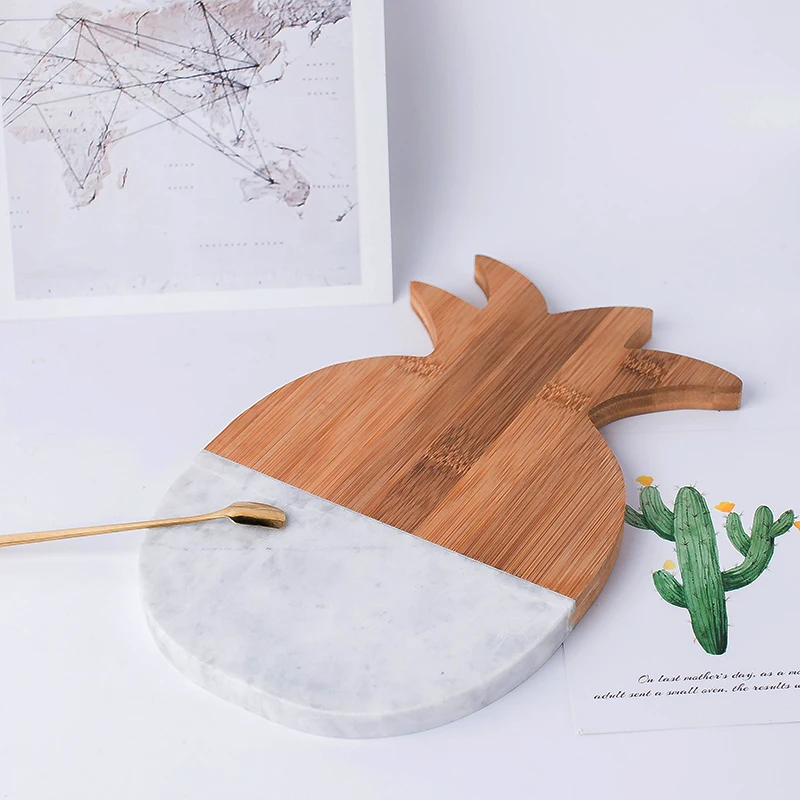 

natural Marble bamboo Plate Dish Cake Dessert Fruit Sushi Plate Cutting Boards Coaster Mad Pad Decorative Plate Kitchen Tools