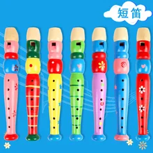 Кларнет деревянные детские 6 маленьких отверстий пикколо игры Музыкальные инструменты младенцев и маленьких детей развивающие игрушки