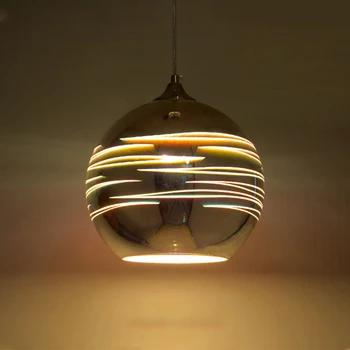 

3D Art Decor Creative Hanging Lighting Fixtures Modern Personality Bar Restaurant Pendant Light Glass Shade E27 Led Bulb