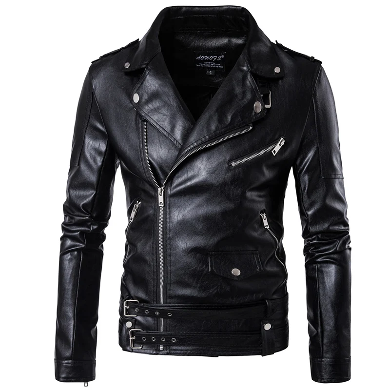 Env для мужчин st стиль модная мужская куртка из искусственной кожи Halley повседневная кожаная куртка с отложным воротником мужские пальто большой размер 5XL