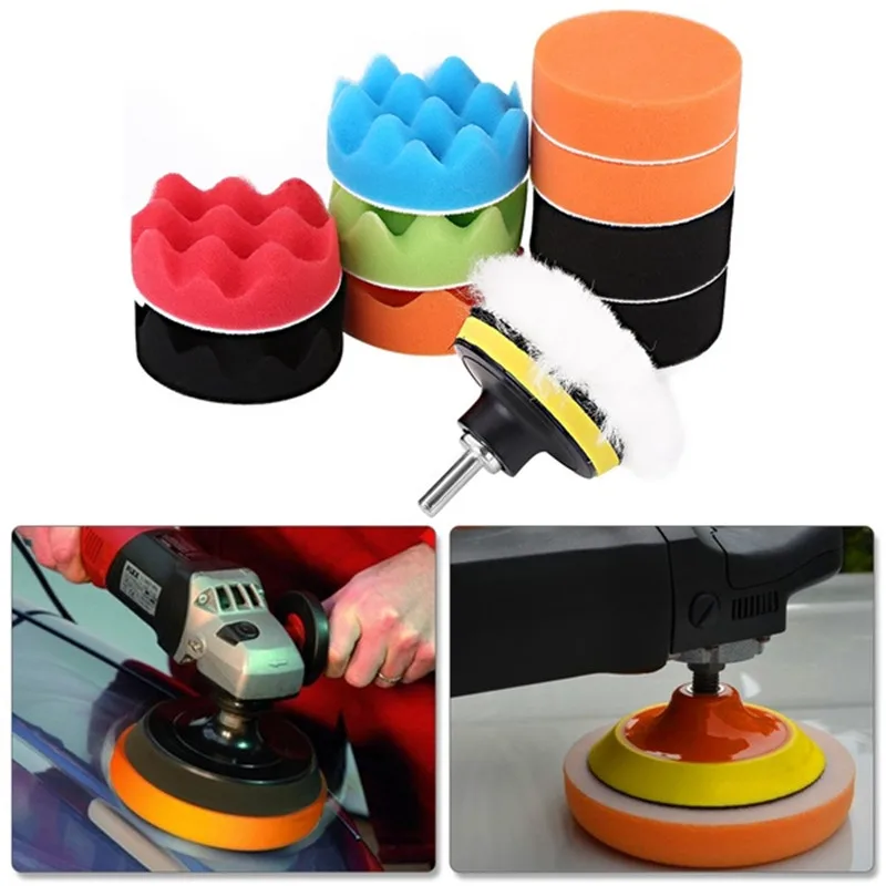 4 Inch Gross Polish Polishing Buffer Pad Kit With Drill Adapter For Car