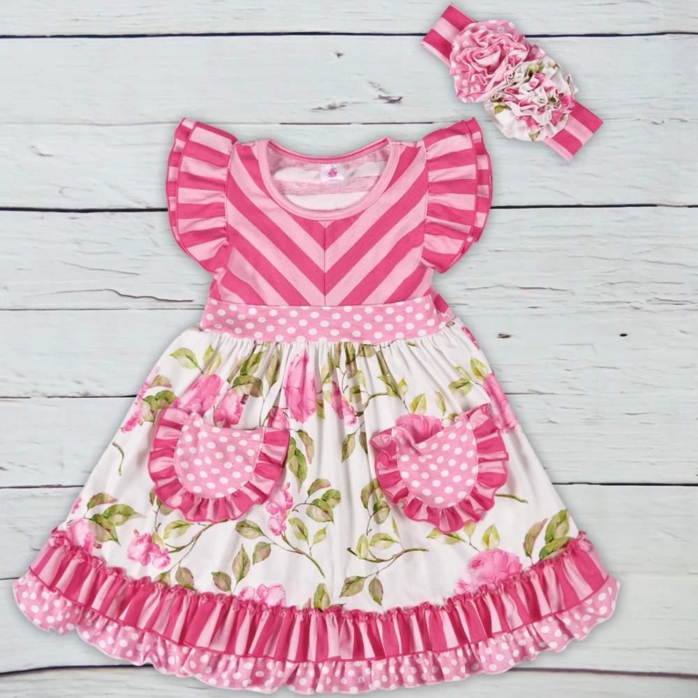 New Design Baby Girls Summer Dress Clothing Girls Floral Dress children