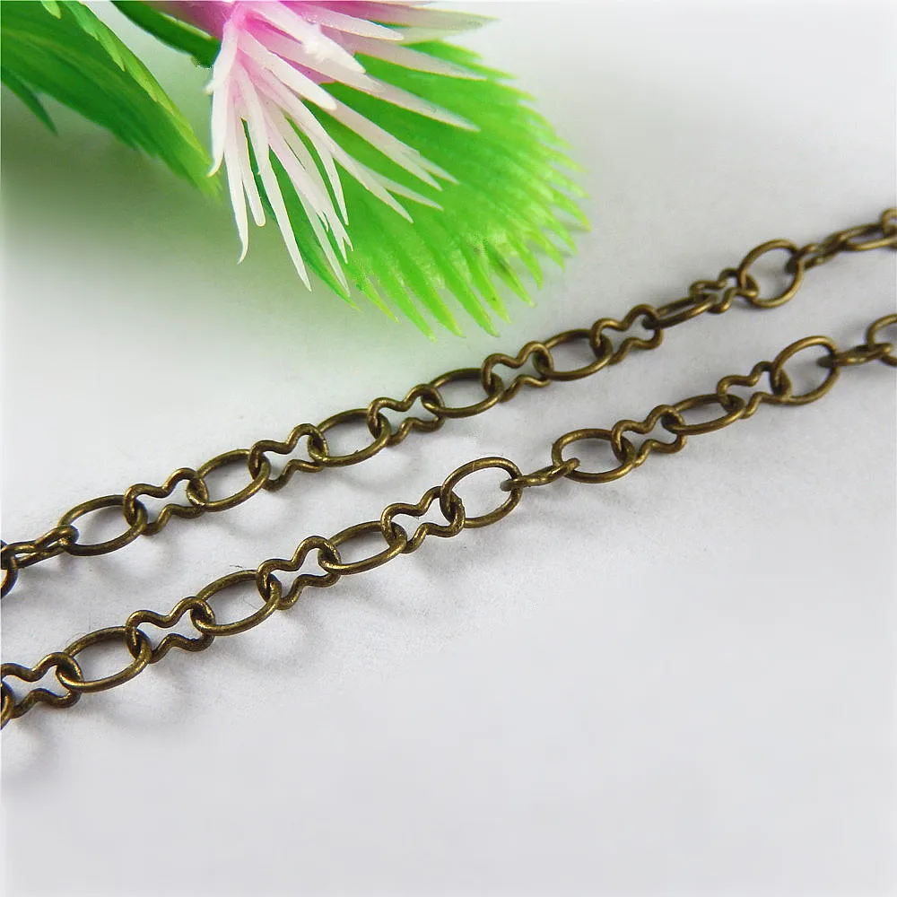 

1meter Vintage Alloy Necklace Chain Statement Chain Bracelet Necklace 4.5*4mm Jewelry Making Bronze Chain Accessories 01344